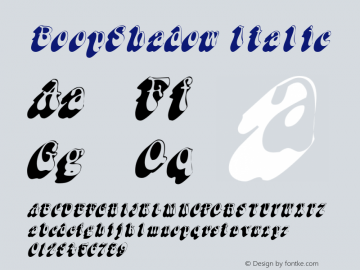 BoopShadow Italic Macromedia Fontographer 4.1.5 5/17/98 Font Sample