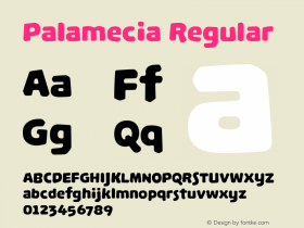 Palamecia Regular Version 1.000 Font Sample