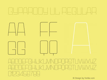 Gyparody Ul Regular Version 4.001 Font Sample