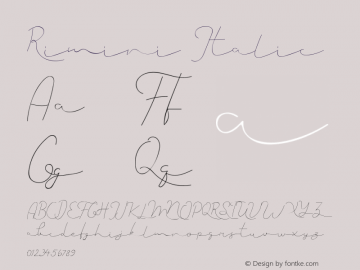 Rimini Italic Version 1.00 Font Sample