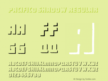 Pacifico Shadow Regular Version 1.001 2014 Font Sample
