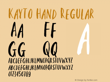 Kayto Hand Regular Version 1.000 Majestype图片样张