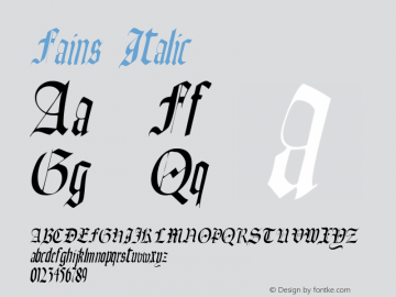 Fains Italic The IMSI MasterFonts Collection, tm 1995, 1996 IMSI (International Microcomputer Software Inc.)图片样张