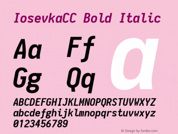 IosevkaCC Bold Italic 1.11.1; ttfautohint (v1.6) Font Sample