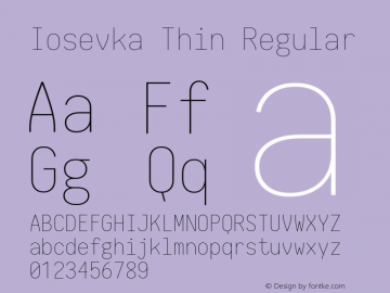 Iosevka Thin Regular 1.11.1; ttfautohint (v1.6)图片样张