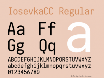 IosevkaCC Regular 1.11.1; ttfautohint (v1.6) Font Sample