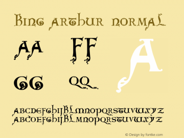 King Arthur Normal 1.0 Sun May 23 15:48:51 1993 Font Sample