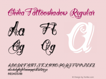 ChikaTattooshadow Regular Version 1.000;com.myfonts.easy.otto-maurer.chika-tattoo.thin-shadow.wfkit2.version.4pHU图片样张