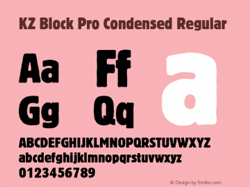 KZ Block Pro Condensed Regular Version 001.000;Core 1.0.02;otf.5.04.2741;24.08W Font Sample