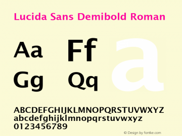 Lucida Sans Demibold Roman Version 1.01图片样张