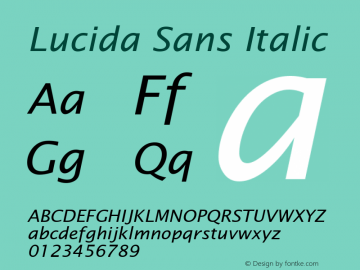 Lucida Sans Italic Version 1.01图片样张