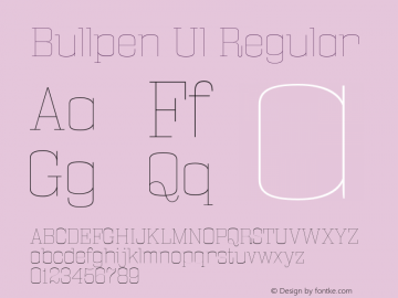 Bullpen Ul Regular Version 5.002 Font Sample