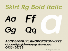 Skirt Rg Bold Italic Version 1.100图片样张