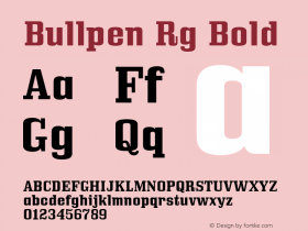 Bullpen Rg Bold Version 5.002 Font Sample