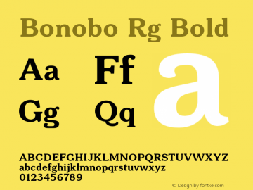 Bonobo Rg Bold Version 2.000 Font Sample