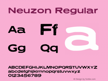 Neuzon Regular Version 2.001 Font Sample