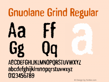 Gnuolane Grind Regular Version 2.003 Font Sample