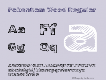 Pakenham Wood Regular Version 3.001 Font Sample