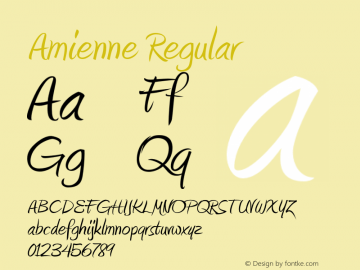 Amienne Regular Version 2.200 Font Sample