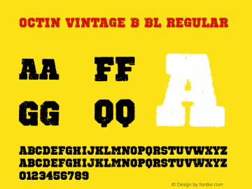 Octin Vintage B Bl Regular Version 1.100 Font Sample