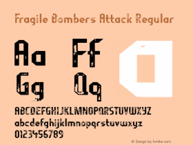 Fragile Bombers Attack Regular Version 4.002 Font Sample