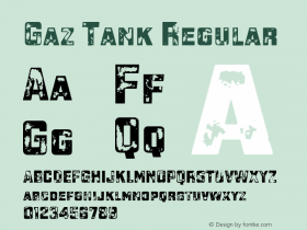 Gaz Tank Regular Version 1.001 Font Sample