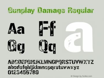 Gunplay Damage Regular Version 4.002 Font Sample