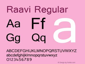 Raavi Regular Version 5.02 Font Sample