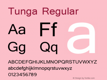 Tunga Regular Version 5.02图片样张