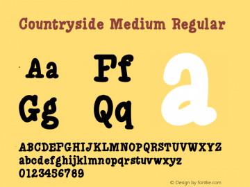 Countryside Medium Regular Version 1.000 Font Sample