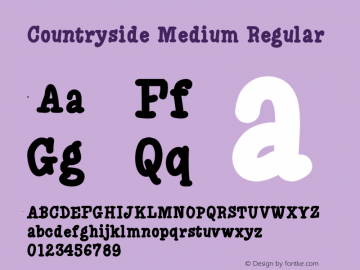 Countryside Medium Regular Version 1.000 Font Sample