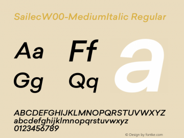 SailecW00-MediumItalic Regular Version 1.00图片样张