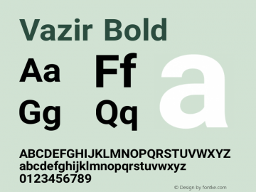Vazir Bold Version 7.1.0 Font Sample