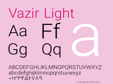 Vazir Light Version 7.1.0 Font Sample