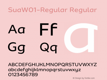 SuaW01-Regular Regular Version 1.00 Font Sample