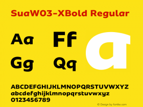 SuaW03-XBold Regular Version 1.00 Font Sample