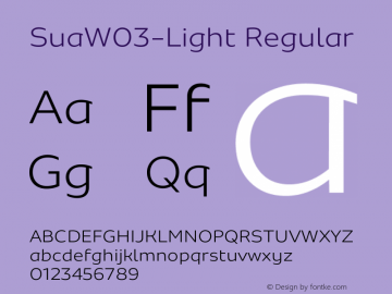 SuaW03-Light Regular Version 1.00 Font Sample