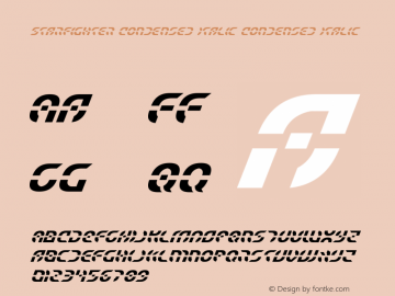 Starfighter Condensed Italic Condensed Italic Version 3.0; 2017图片样张