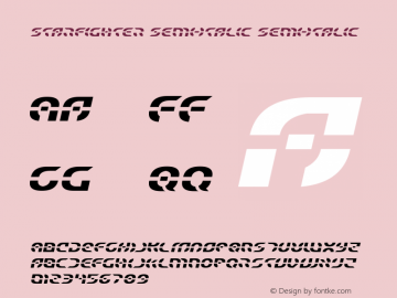 Starfighter Semi-Italic Semi-Italic Version 3.0; 2017 Font Sample