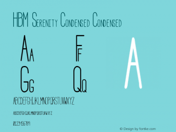 HBM Serenity Condensed Condensed Version 1.00 February 6, 2017, initial release Font Sample