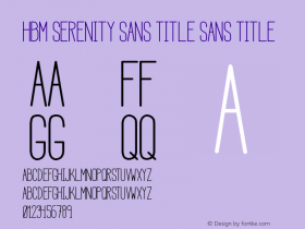 HBM Serenity Sans Title Sans Title Version 1.00 February 6, 2017, initial release图片样张
