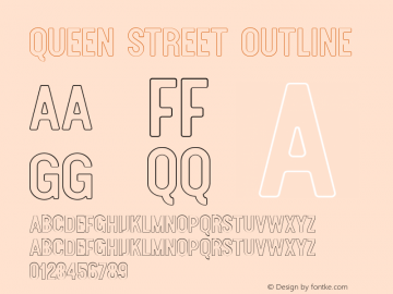 Queen Street Outline Unknown Font Sample