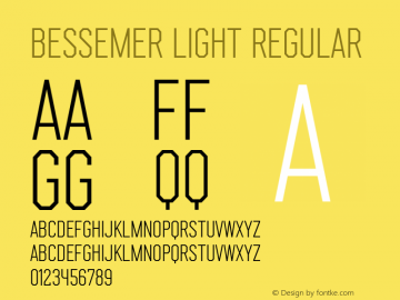 Bessemer Light Regular Version 1.000 Font Sample