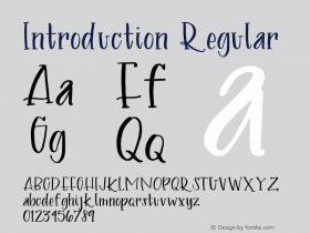 Introduction Regular Version 1.001;Fontself Maker 1.1.0 Font Sample