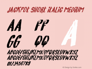 Jackpot Short Italic Medium Version 1.001;Fontself Maker 1.1.0图片样张