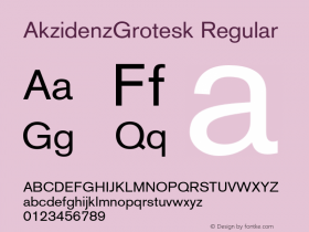 AkzidenzGrotesk Regular 001.000 Font Sample