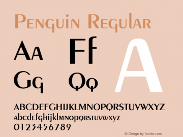 Penguin Regular 001.003 Font Sample