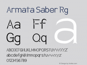 Armata Saber Rg Version 0.970 Font Sample