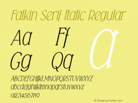 Falkin Serif Italic Regular Version 1.000 Font Sample