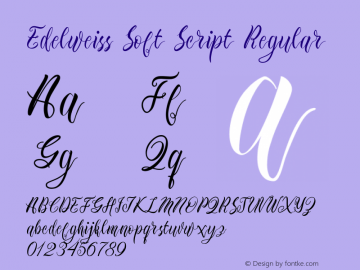 Edelweiss Soft Script Regular Version 1.000 Font Sample